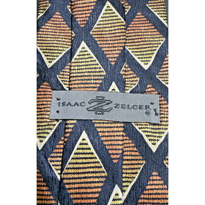 Men's Neck Tie Isaac Zelcer Silk L56" W3.75" Black Yellow